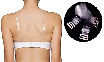 Click World Women's Transparent Bra Straps (Free Size)- Pack of 2 Pair-thumb2