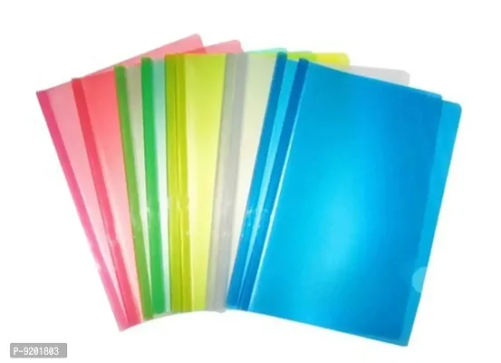 Plastic File Folder Document Sliding Bar Covers, A4 Size, Pack of 5-thumb0
