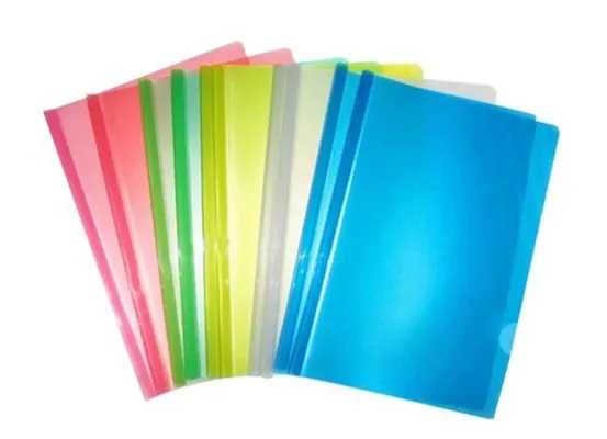 Plastic File Folder Document Sliding Bar Covers, A4 Size, Pack of 5
