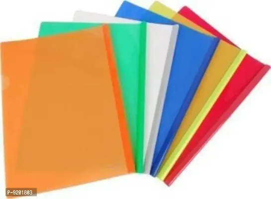 Plastic File Folder Document Sliding Bar Covers, A4 Size, Pack of 5-thumb3