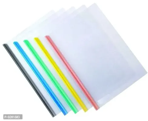 Plastic File Folder Document Sliding Bar Covers, A4 Size, Pack of 5-thumb4