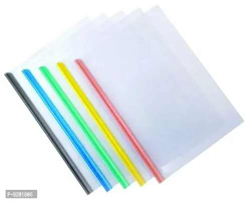 Plastic File Folder Document Sliding Bar Covers, A4 Size, Pack of 15-thumb4