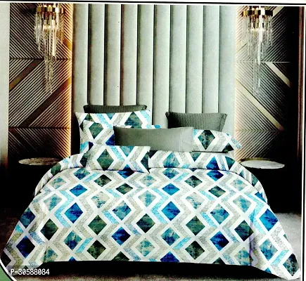 Stylish Cotton Printed Bedsheet with Pillow Covers-thumb2