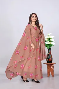 Georgette Casual Party Anarkali Printed Gown with Dupatta-thumb1