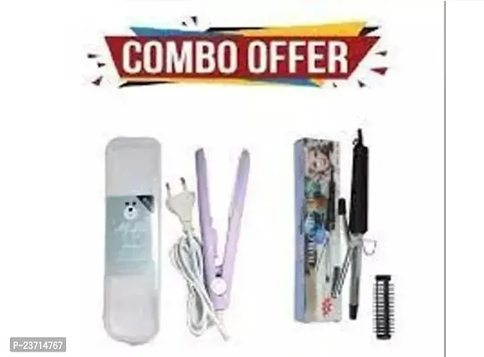 Mini Straightener with Plastic Container Small Lightweight Portable Flat Iron Heating Curler Beauty Quick   Easy Hair Styling for Women Men with Ceramic Plate Hair Straightener (Multicolor)-thumb0