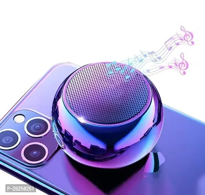 Mini Speakers Boost 4 Colorful Wireless Bluetooth Speaker Mini Electroplatingss Round Steel peaker (Random Colour,Pack of 1)