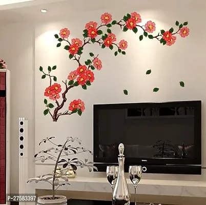 Floral Branch Antique Flowers Wall Stickers (PVC Vinyl, 48cm x 30 cm, Multicolour)