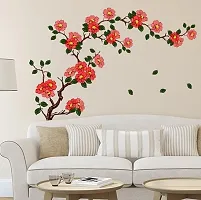 Floral Branch Antique Flowers Wall Stickers (PVC Vinyl, 48cm x 30 cm, Multicolour)-thumb3