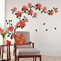 Floral Branch Antique Flowers Wall Stickers (PVC Vinyl, 48cm x 30 cm, Multicolour)-thumb2