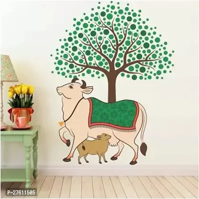 Beautifull 'Kamdhenu Cow' Wall Sticker/Self-adhesive stickers (1 pec)-thumb0