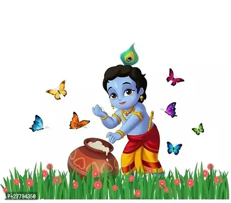 Lord Krishna With butterfly Combo'Wall Stickers for kids room