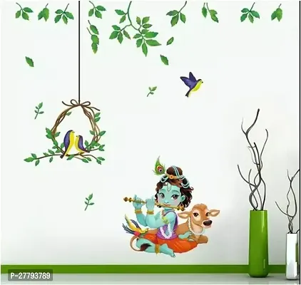 Lord Krishna With birds Combo'Wall Stickers for kids room-thumb0