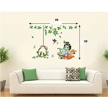 Lord Krishna With birds Combo'Wall Stickers for kids room-thumb1