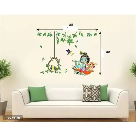 Lord Krishna With birds Combo'Wall Stickers for kids room-thumb2