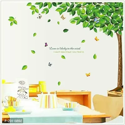 Decorative Green Leaves Tree Wall Stickers/pvc vinyl (pack of-1)