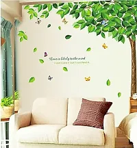 Decorative Green Leaves Tree Wall Stickers/pvc vinyl (pack of-1)-thumb1