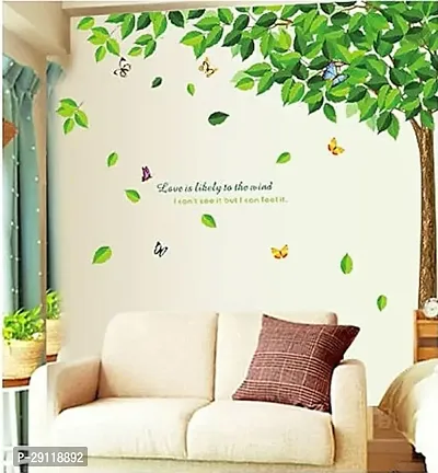 Decorative Green Leaves Tree Wall Stickers/pvc vinyl (pack of-1)-thumb2