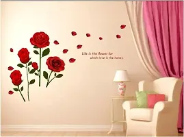 Decals Flowers Rose Wall Stickers for Living Room Bedroom TV Background Kids Girls Rooms Decoration (28X25 CM)-thumb2