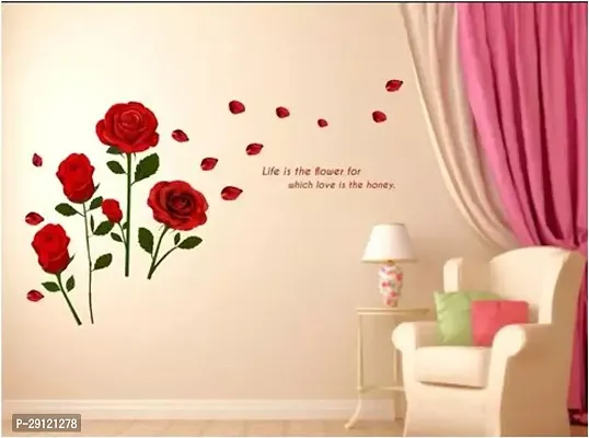 Decals Flowers Rose Wall Stickers for Living Room Bedroom TV Background Kids Girls Rooms Decoration (28X25 CM)-thumb3