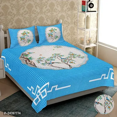 Comfortable Cotton Queen Bedsheet with Two Pillow Covers