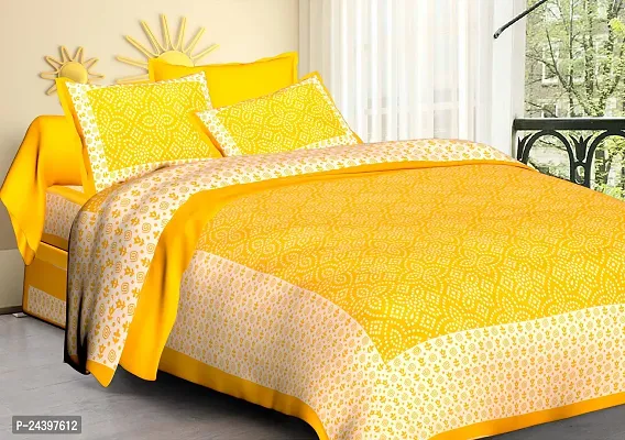 Comfortable Cotton Queen Bedsheet with Two Pillow Covers