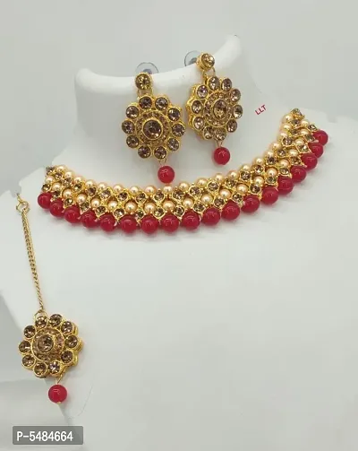 Stylish Alloy Pearl Work Jewellery Set For Women