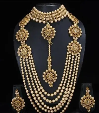 Ethnic Indian Traditional Plated Kundan Dulhan Bridal Jewellery Set