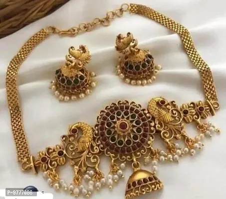 Gold Plated Alloy Choker Jewellery Set