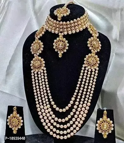 Golden Alloy Jewellery Sets for Women-thumb0