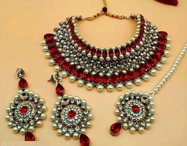 Trendy Designer Kundan Pearl Jewellery Set