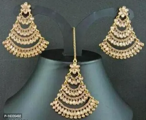 earring set with maang tikka-thumb0