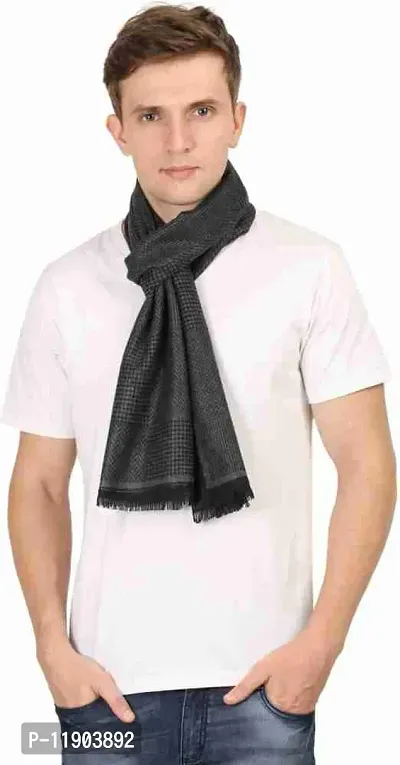 Stylish Wool Black Muffler For Men(1.50Mtr)
