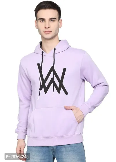 Elegant Purple Fleece Printed Long Sleeves Hoodies For Men-thumb0