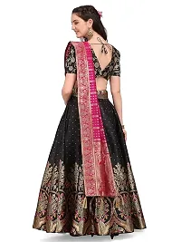 Pink And Black Art Silk Unstich Lehenga Choli For Women-thumb3