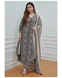 Beautiful Cotton Printed Kurta Bottom and Dupatta Set for Women-thumb4