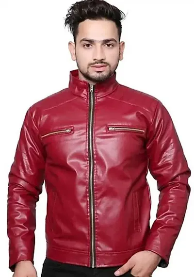 PU Leather Solid Jackets