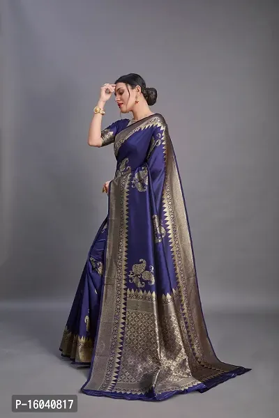 Classic Art Silk Jacquard Saree with Blouse piece-thumb3