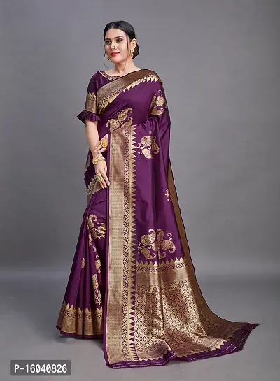 Classic Art Silk Jacquard Saree with Blouse piece-thumb0