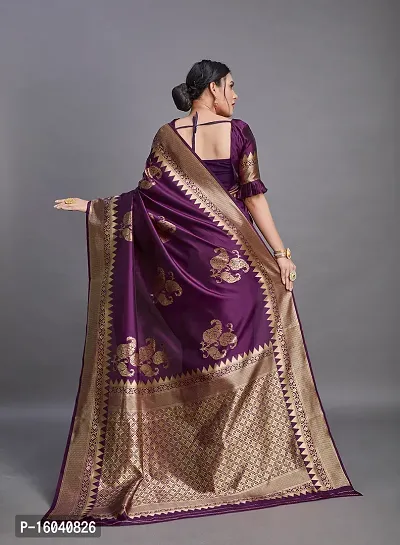 Classic Art Silk Jacquard Saree with Blouse piece-thumb3