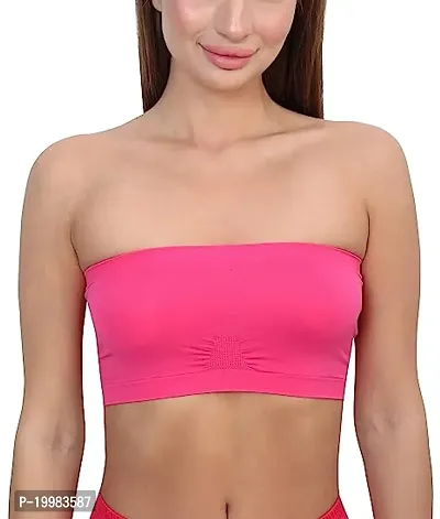 Classic Cotton Blend Solid Tube Bra for Women-thumb0