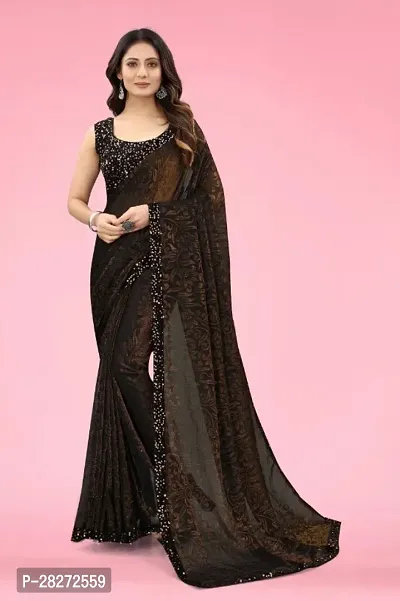 Trendy Georgette sarees with Sequence Blouse piece-thumb0