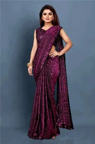 Trendy Georgette sarees with Sequence Blouse piece