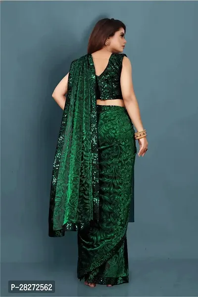 Trendy Georgette sarees with Sequence Blouse piece-thumb2