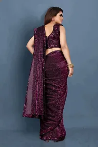 Trendy Georgette sarees with Sequence Blouse piece-thumb2