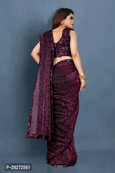 Trendy Georgette sarees with Sequence Blouse piece-thumb3