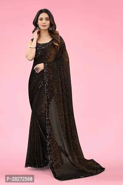 Trendy Georgette sarees with Sequence Blouse piece-thumb3