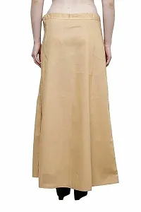 Stylish Beige Cotton Solid Readymade Saree Petticoats-thumb1