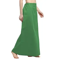 Stylish Green Cotton Solid Readymade Saree Petticoats-thumb1