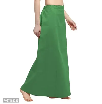 Stylish Green Cotton Solid Readymade Saree Petticoats-thumb2