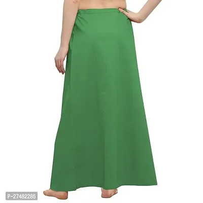 Stylish Green Cotton Solid Readymade Saree Petticoats-thumb5